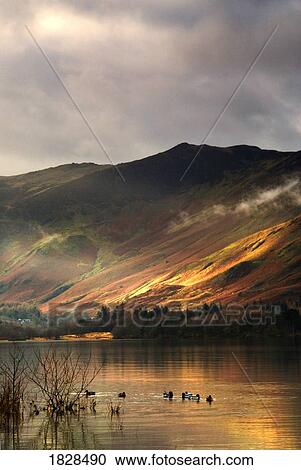Stock Image - Lake in Cumbria, England. Fotosearch