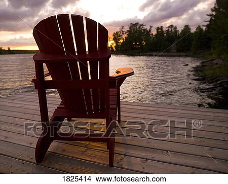 Lake of the Woods, Ontario, Canada, Adirondack chairs on a dock View Large Photo Image Picture - Lake of the Woods, Ontario, Canada, Adirondack chairs on a dock. Fotosearch