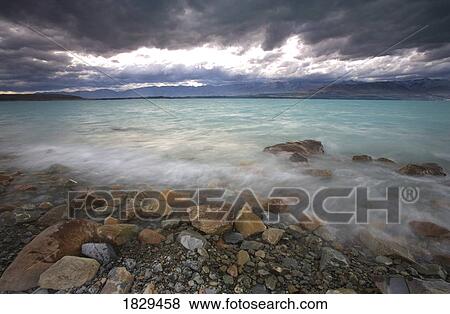 Stock Photo - Lake Pukaki, New Zealand. Fotosearch