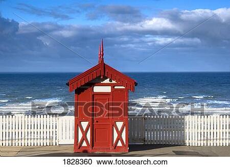 Little red beach house, Scarborough, North Yorkshire, England View Large Photo Image Stock Image - Little red beach house, Scarborough, North Yorkshire, England. Fotosearch