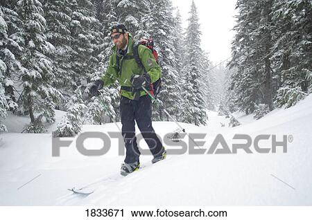 Man skiing, Mount Hood, Oregon, USA View Large Photo Image Stock Image - Man skiing, Mount Hood, Oregon, USA. Fotosearch