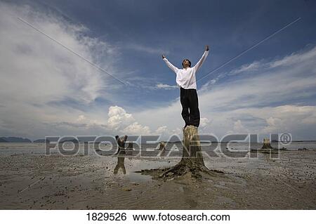 Stock Photograph - Man worshipping, Koh Lanta, Thailand, Asia. Fotosearch