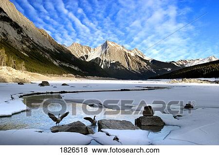 Stock Photo - Medicine Lake, Jasper National Park, Alberta, Canada. Fotosearch