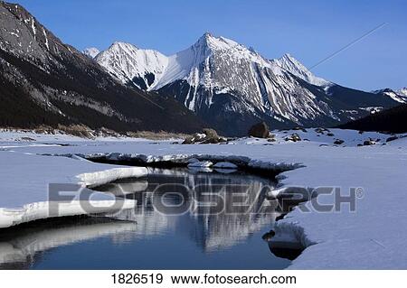 Stock Photo - Medicine Lake, Jasper National Park, Alberta, Canada. Fotosearch
