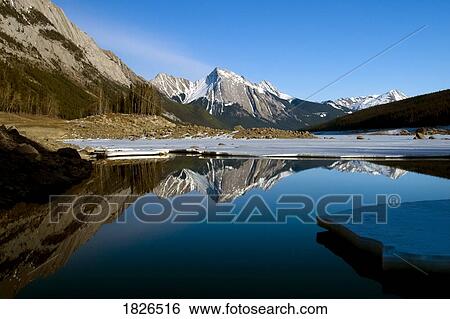 Stock Photograph - Medicine Lake, Jasper National Park, Alberta, Canada. Fotosearch