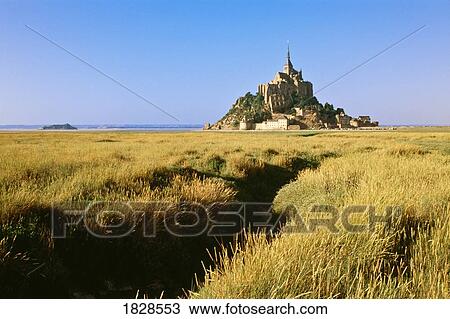 Mont Saint Michel Monastery on Normandy Coast, France View Large Photo Image Stock Image - Mont Saint Michel Monastery on Normandy Coast, France. Fotosearch