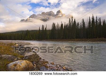 Mountain landscape, Banff National Park, Alberta, Canada View Large Photo Image Stock Photo - Mountain landscape, Banff National Park, Alberta, Canada. Fotosearch