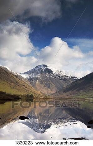 Stock Image - Mountains and lake, Lake District, Cumbria, England. Fotosearch