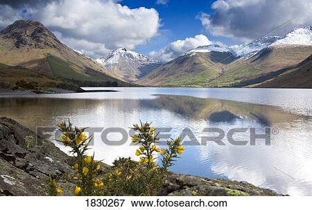 Stock Photo - Mountains and lake, Lake District, Cumbria, England. Fotosearch
