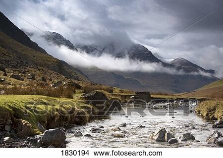 Mountains and river, Lake District, Cumbria, England View Large Photo Image Picture - Mountains and river, Lake District, Cumbria, England. Fotosearch