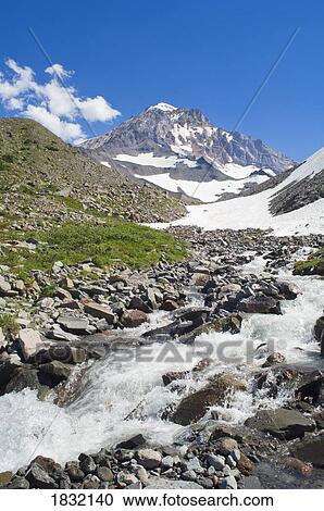 Stock Image - Mt. Hood and McGee Creek, Oregon, USA. Fotosearch