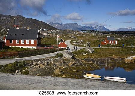 Stock Photo - Museum in Nanortalik Port, Island of Qoornoq, Province of Kitaa, Southern Greenland, Kingdom of Denmark . Fotosearch