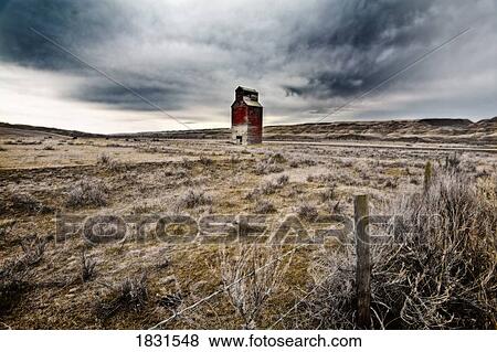 Stock Photo - Old grain elevator, Dorothy, Alberta, Canada. Fotosearch