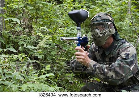 Paintball player View Large Photo Image Picture - Paintball player. Fotosearch