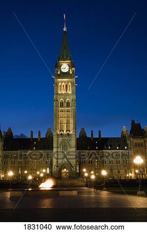 Stock Image - Peace Tower, Parliament building, Ottawa, Ontario, Canada. Fotosearch