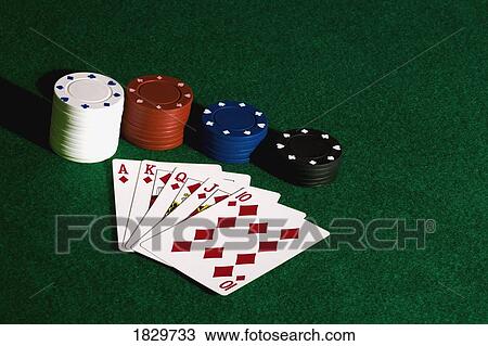 Poker chips and cards on felt View Large Photo Image Stock Image - Poker chips and cards on felt. Fotosearch