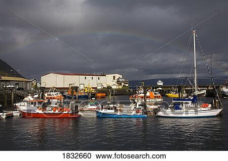 Port Of Isafjordur, West Fjords Region, Iceland, Rainbow, Europe View Large Photo Image Stock Image - Port Of Isafjordur, West Fjords Region, Iceland, Rainbow, Europe. Fotosearch