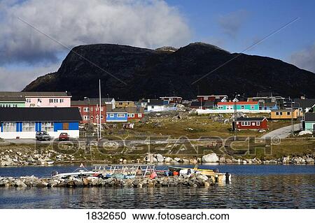 Stock Image - Port Of Nanortalik, Island Of Qoornoq, Province Of Kitaa, Greenland, Kingdom Of Denmark. Fotosearch