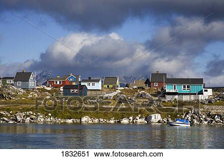 Stock Image - Port Of Nanortalik, Island Of Qoornoq, Province Of Kitaa, Southern Greenland, Greenland, Kingdom Of Denmark. Fotosearch