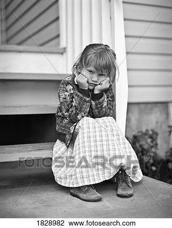 Portrait of girl sitting on porch View Large Photo Image Stock Image - Portrait of girl sitting on porch. Fotosearch