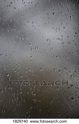 Stock Image - Raindrops on window. Fotosearch