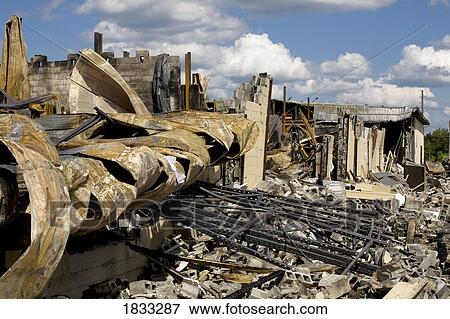 Remnants of burnt down building View Large Photo Image Stock Photo - Remnants of burnt down building. Fotosearch