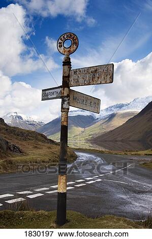 Road sign, Lake District, Cumbria, England View Large Photo Image Stock Photo - Road sign, Lake District, Cumbria, England. Fotosearch