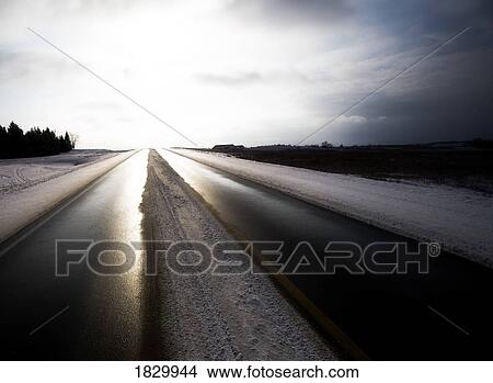 Road through winter landscape View Large Photo Image Picture - Road through winter landscape. Fotosearch