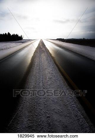 Road through winter landscape View Large Photo Image Stock Photography - Road through winter landscape. Fotosearch
