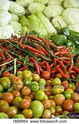 Picture - Sandakan Market, Borneo, Sabah, Malaysia, Southeast Asia . Fotosearch