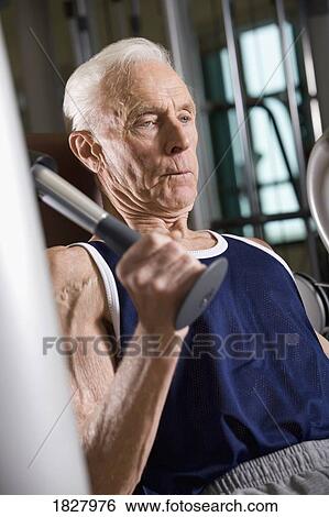 Stock Photograph - Senior man working out. Fotosearch