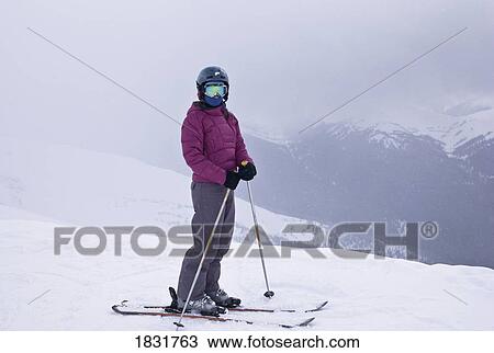 Stock Image - Skier, Whistler, British Columbia, Canada. Fotosearch