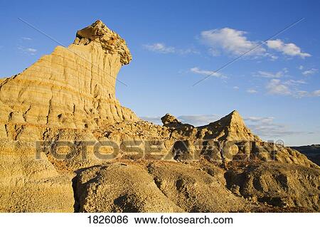 Stock Photograph - Slump block area in Theodore Roosevelt National Park North Unit, Watford, North Dakota, USA . Fotosearch