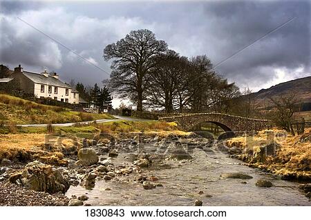 Stock Image - Small river, Cumbria, England. Fotosearch