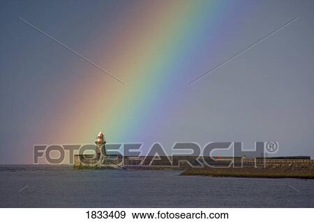 South Shields, Tyne and Wear, England; Rainbow over lighthouse View Large Photo Image Stock Photo - South Shields, Tyne and Wear, England; Rainbow over lighthouse. Fotosearch