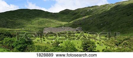 Stock Photo - Staigue Ring Fort near Castlecove, Ring of Kerry, Ireland. Fotosearch