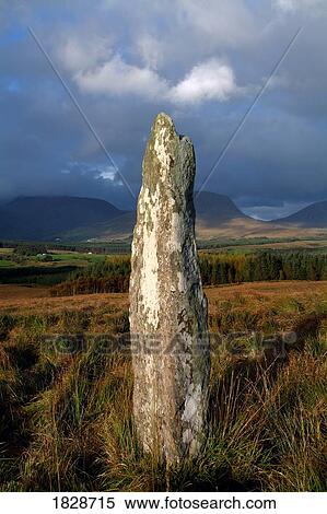 Stock Photography - Standing Stone at Blackwater near Kenmare, Co Kerry, Ireland. Fotosearch