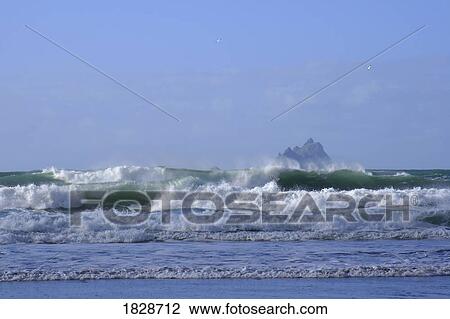 Stormy sea at St. Finans Bay with Skellig's in Background, Co Kerry, Ireland View Large Photo Image Stock Image - Stormy sea at St. Finans Bay with Skellig's in Background, Co Kerry, Ireland. Fotosearch