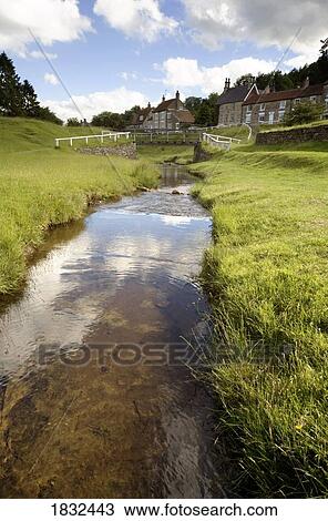Stream by a village, North Yorkshire, England View Large Photo Image Stock Image - Stream by a village, North Yorkshire, England. Fotosearch