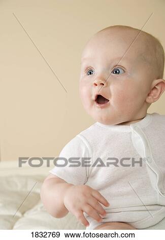 Stock Photo - Surprised baby. Fotosearch