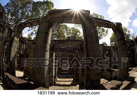 Temple ruins in the ancient city of Angkor Wat, Northwestern Cambodia View Large Photo Image Stock Photo - Temple ruins in the ancient city of Angkor Wat, Northwestern Cambodia. Fotosearch