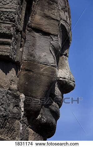 The faces of the Bayon temple in the ancient city of Angkor, in northwestern Cambodia View Large Photo Image Picture - The faces of the Bayon temple in the ancient city of Angkor, in northwestern Cambodia. Fotosearch