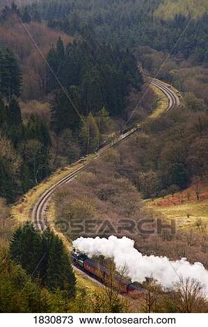 Train on scenic landscape, Yorkshire, England View Large Photo Image Stock Image - Train on scenic landscape, Yorkshire, England. Fotosearch
