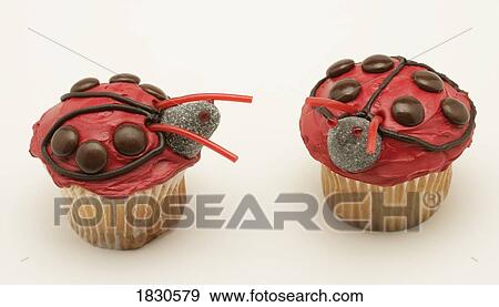 Stock Photo - Two ladybug cupcakes. Fotosearch