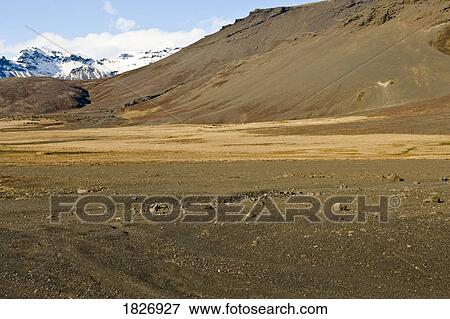 Stock Photo - Vatnajokull Range and Skaftafell National Park, Southern Iceland. Fotosearch