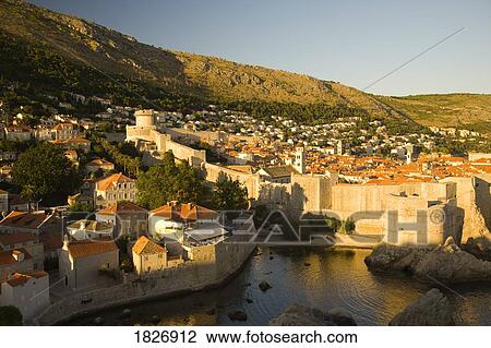 View from Lovrijenac Fortress of the walled City of Dubrovnik, Southeastern Tip of Croatia, Eastern Europe View Large Photo Image Stock Image - View from Lovrijenac Fortress of the walled City of Dubrovnik, Southeastern Tip of Croatia, Eastern Europe . Fotosearch