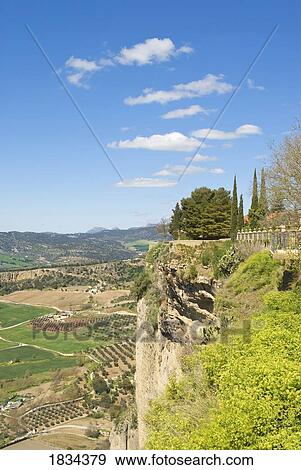 Stock Photo - View from the old town of Ronda, Malaga, Andalucia, Spain . Fotosearch