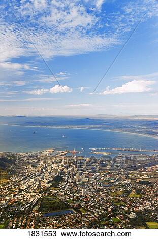 View of Cape Town from Table Mountain, South Africa View Large Photo Image Stock Image - View of Cape Town from Table Mountain, South Africa . Fotosearch