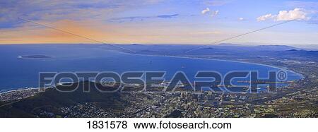 View of Cape Town from Table Mountain, South Africa View Large Photo Image Stock Photo - View of Cape Town from Table Mountain, South Africa . Fotosearch