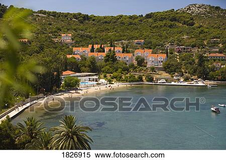 Stock Photography - View of Kolocep Island, Elaphite Islands, South Eastern Tip of Croatia, Dalmation Coast, Adriatic Sea, Croatia, Eastern Europe . Fotosearch